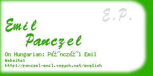 emil panczel business card